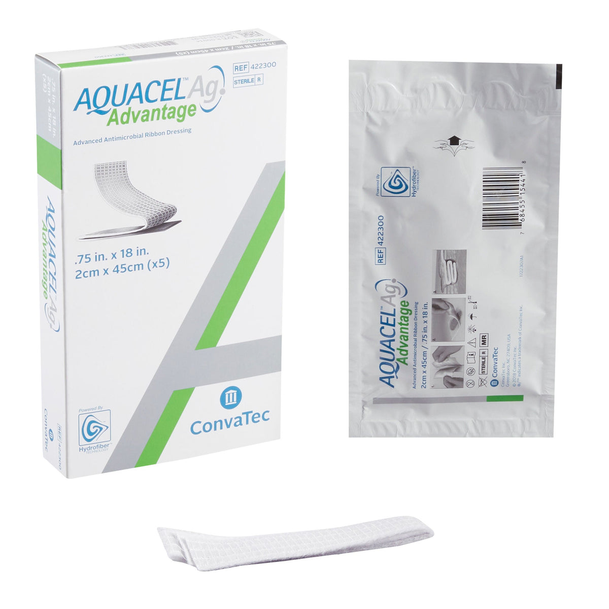 Aquacel Ag Advantage Silver Hydrofiber Ribbon Dressing