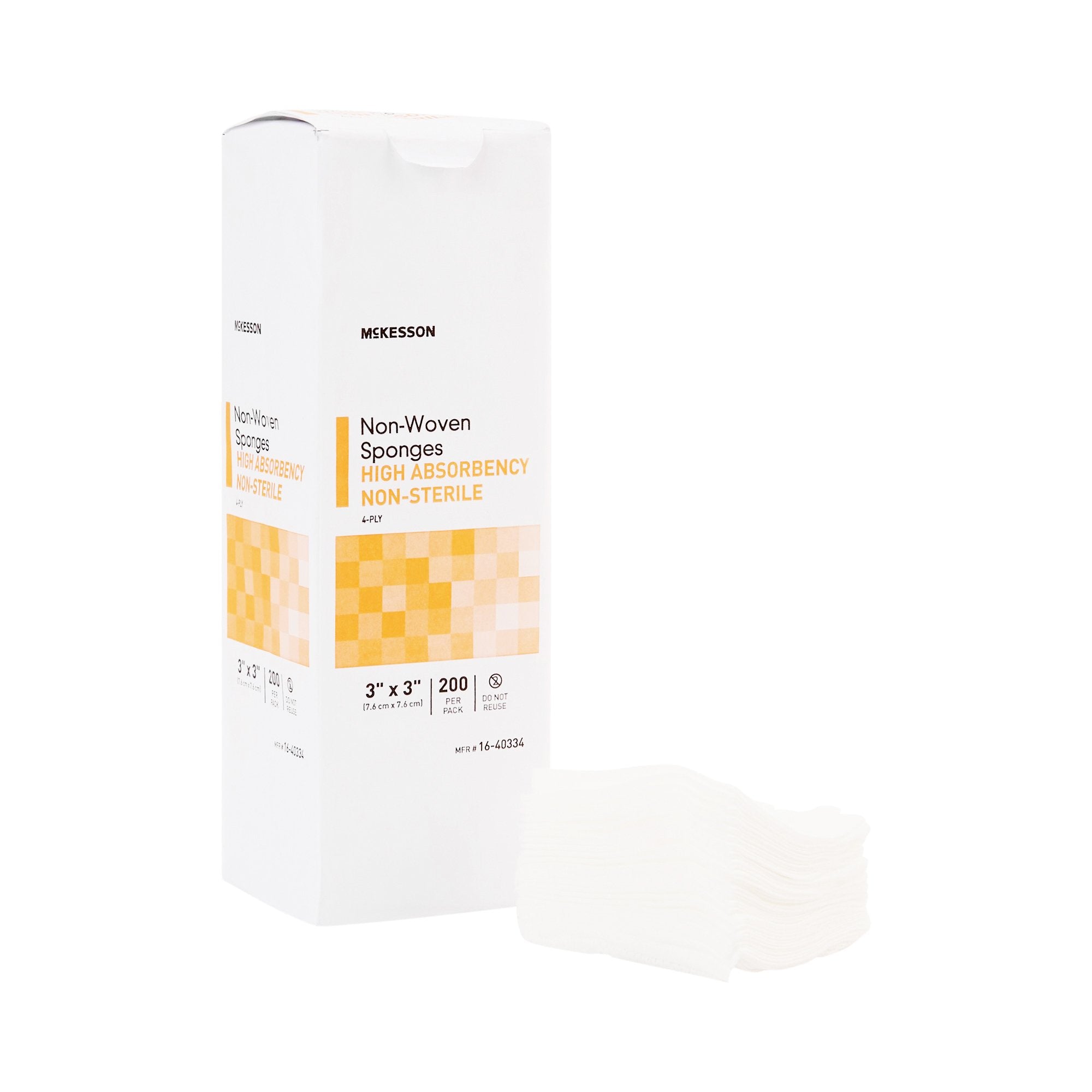 Nonwoven Sponge McKesson 3 X 3 Inch 4-Ply NonSterile