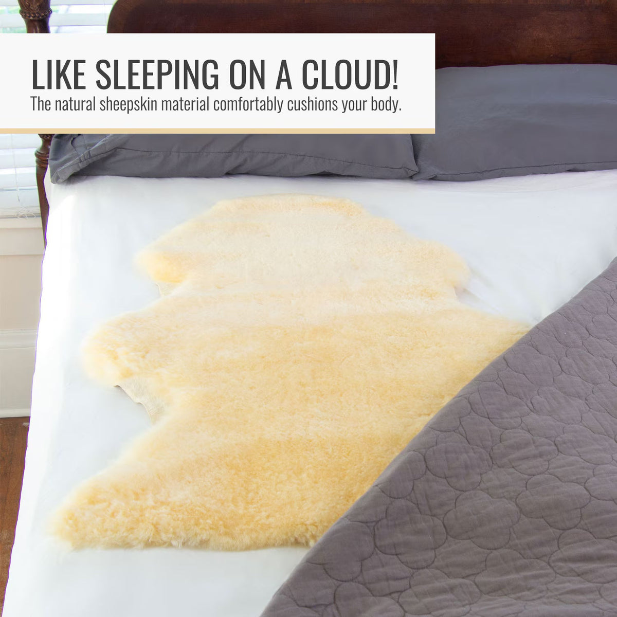 Natural Sheepskin Wool Comfort Mattress Topper