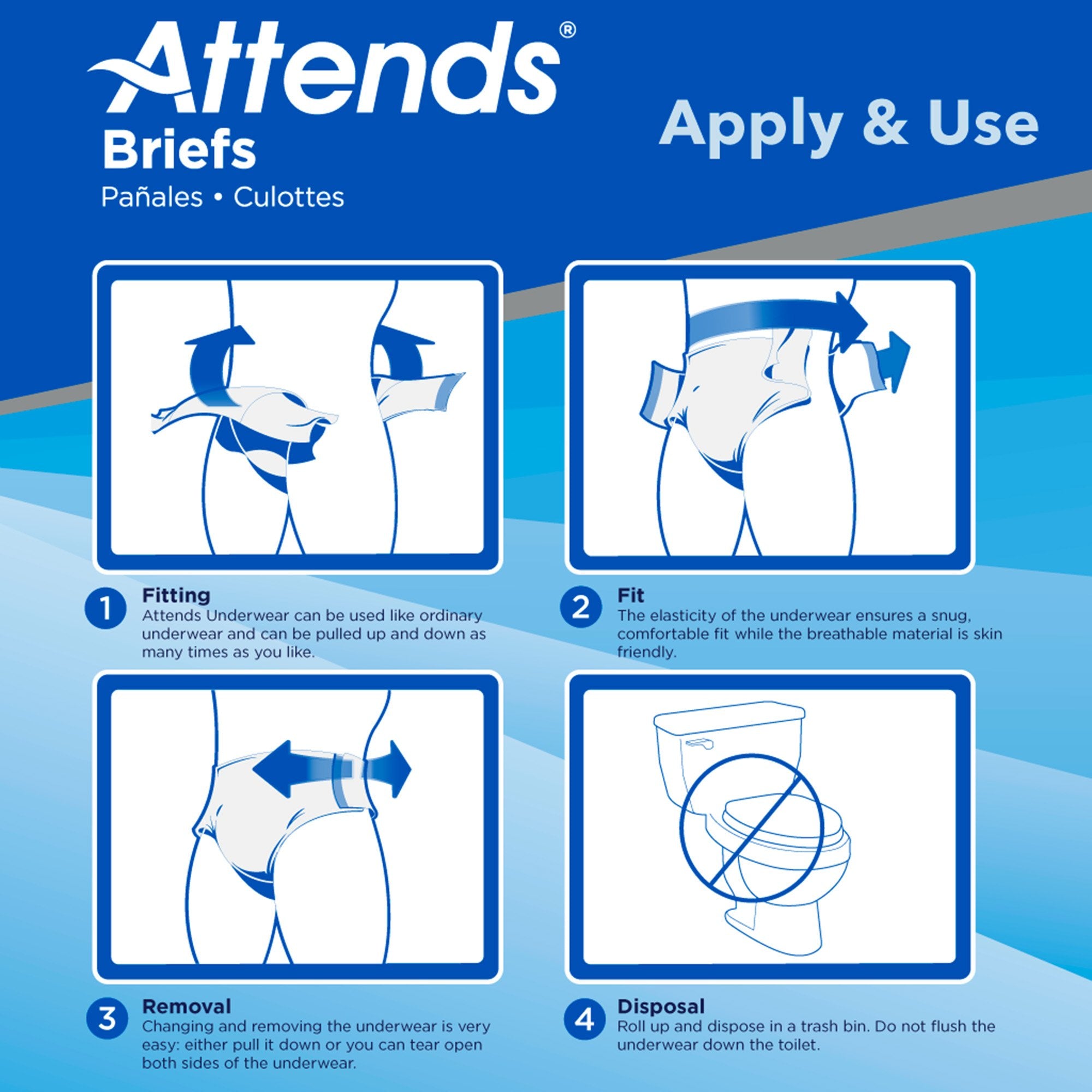 Attends® Extra Absorbent Breathable Briefs
