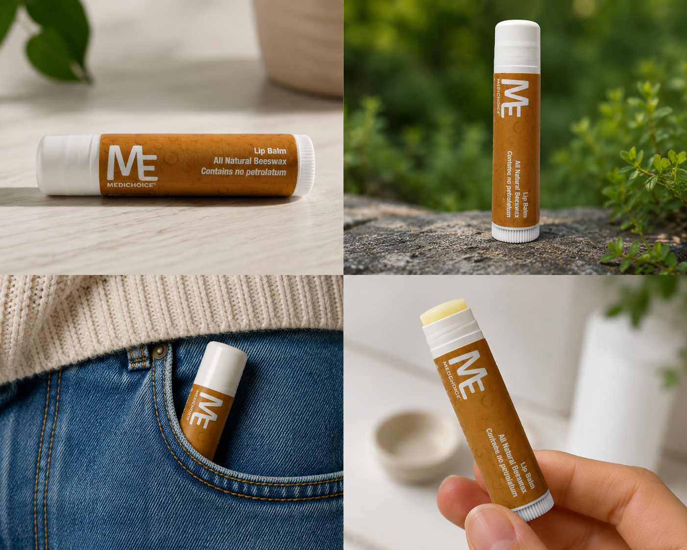ME MediChoice® Lip Balm All Natural Petrolatum-Free