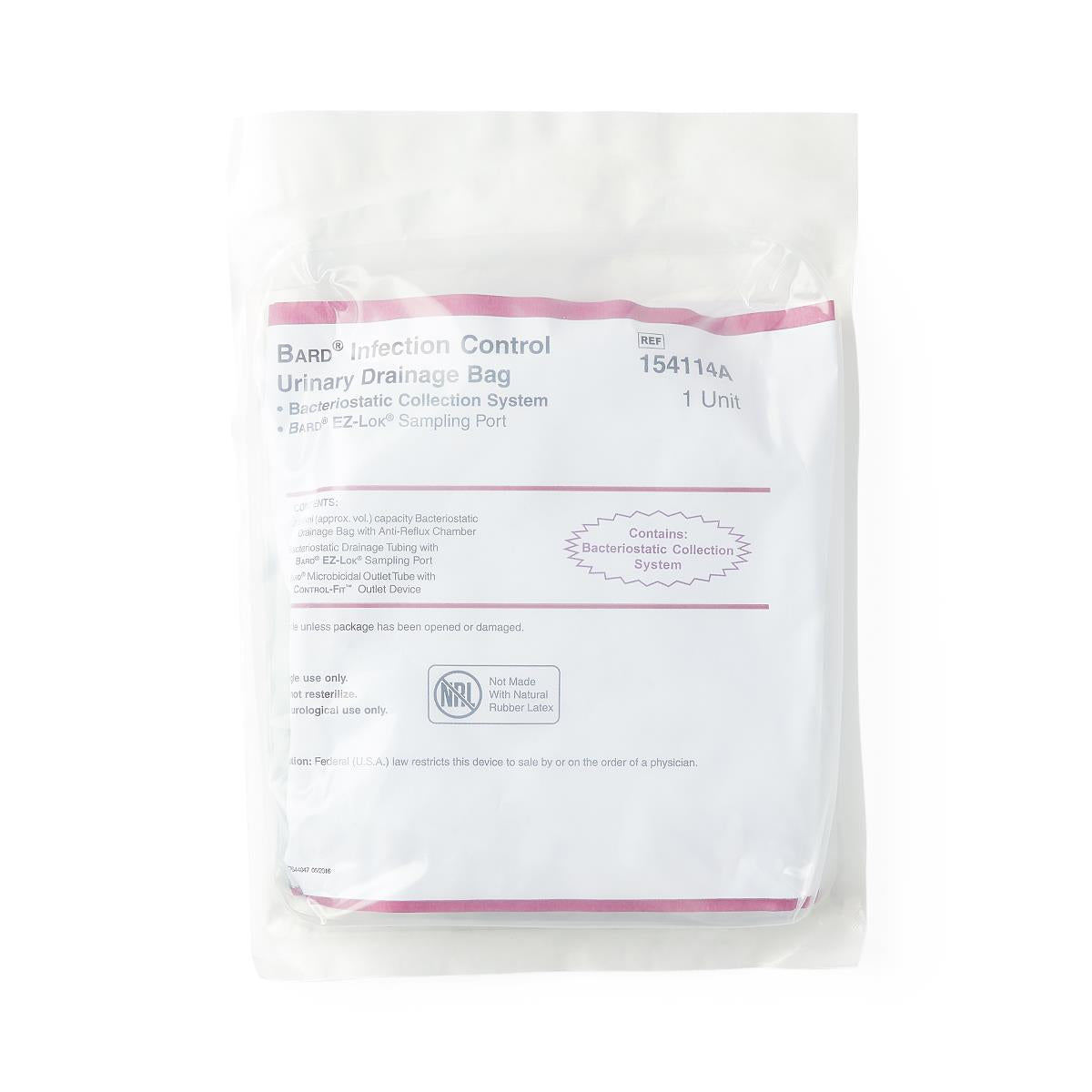 Bard Infection Control Urine Drainage Bag with Anti-Reflux Chamber 2000mL