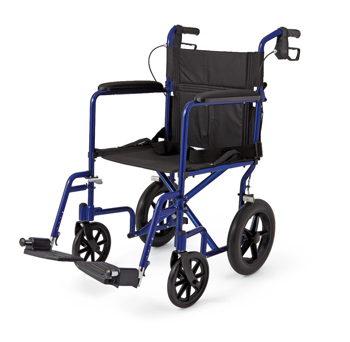 Medline Deluxe Aluminum Transport Chairs, Blue (MDS808210ABE)