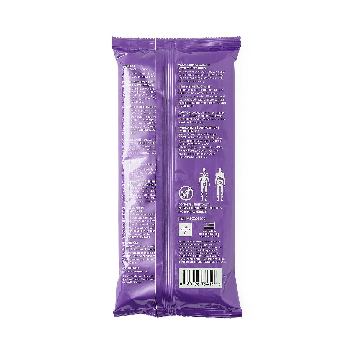 ReadyBath LUXE Total Body Cleansing Heavyweight Washcloths,Scented, 8-Pack