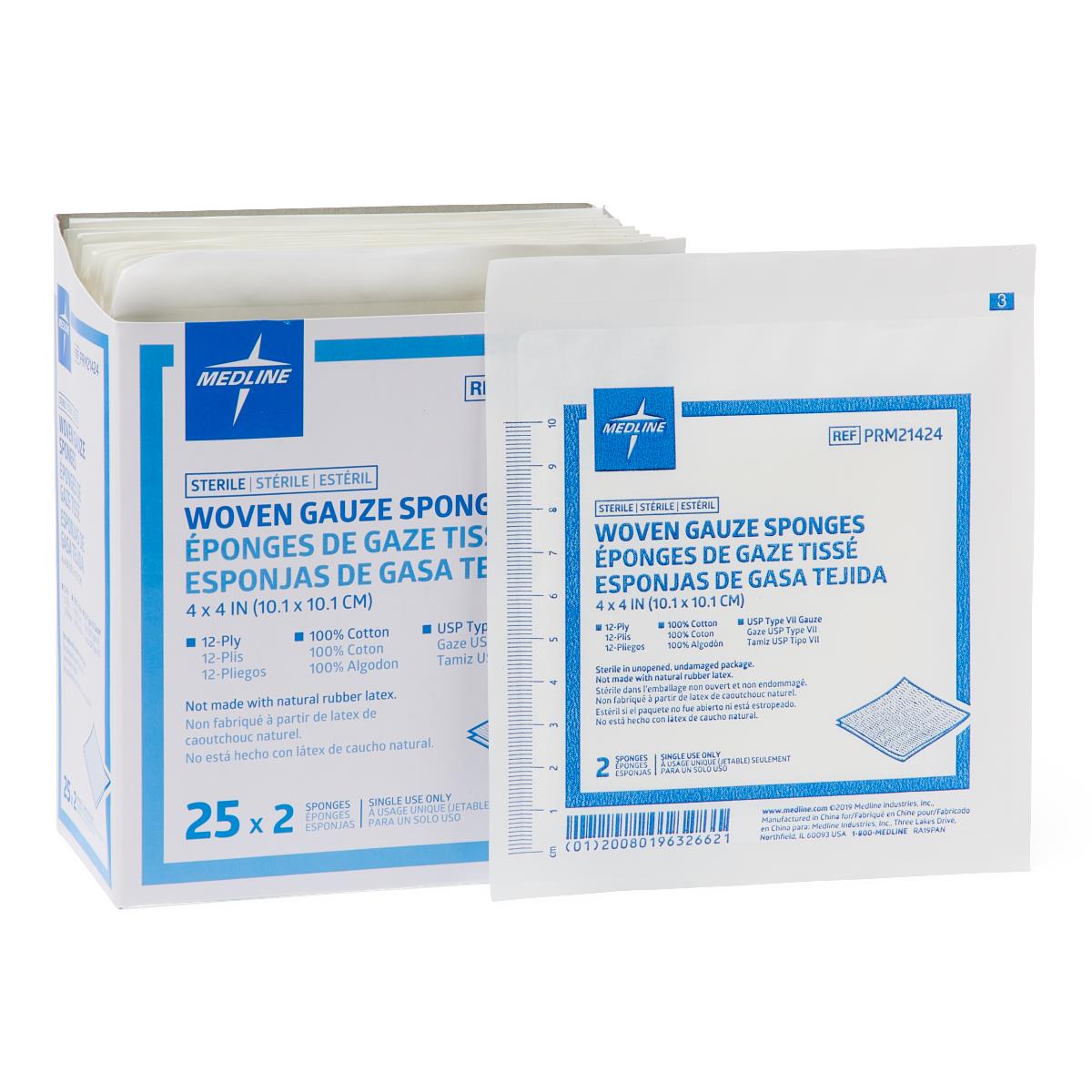Gauze Sponge 2X2 12Ply Sterile Latex free