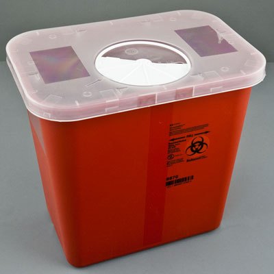 Sharps Container High Volume Size Red With Locking Rotor Two Gallon - 10-1271
