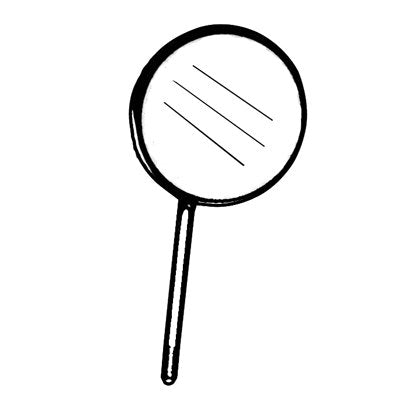 Plane Mouth Mirror Simple Stem #6 - 41-172