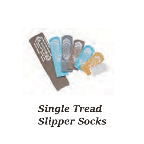 Medline Terry Cloth Sure Grip Rubber Sole Large/Navy Slipper Socks