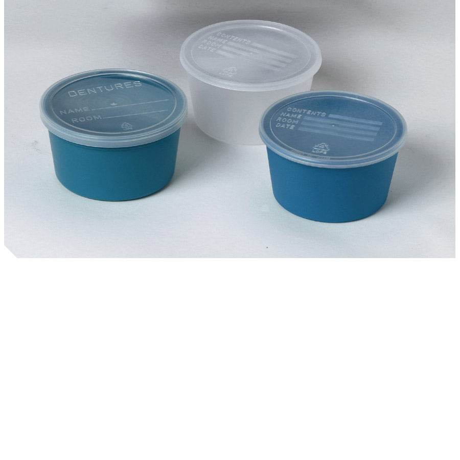 Container Denture W-Lid Aqua