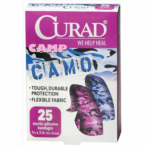Pink & Blue Camoflauge Fabric Adhesive Bandages, (CUR45702Z)
