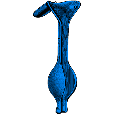 Sklar Blue Auvard Weighted Vaginal Speculum 4" x 1 3-4" - 91-5130