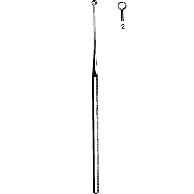 Merit Buck Ear Curette Blunt Straight Size 2 - 98-173