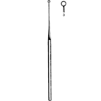 Merit Buck Ear Curette Blunt Straight Size 3 - 98-174