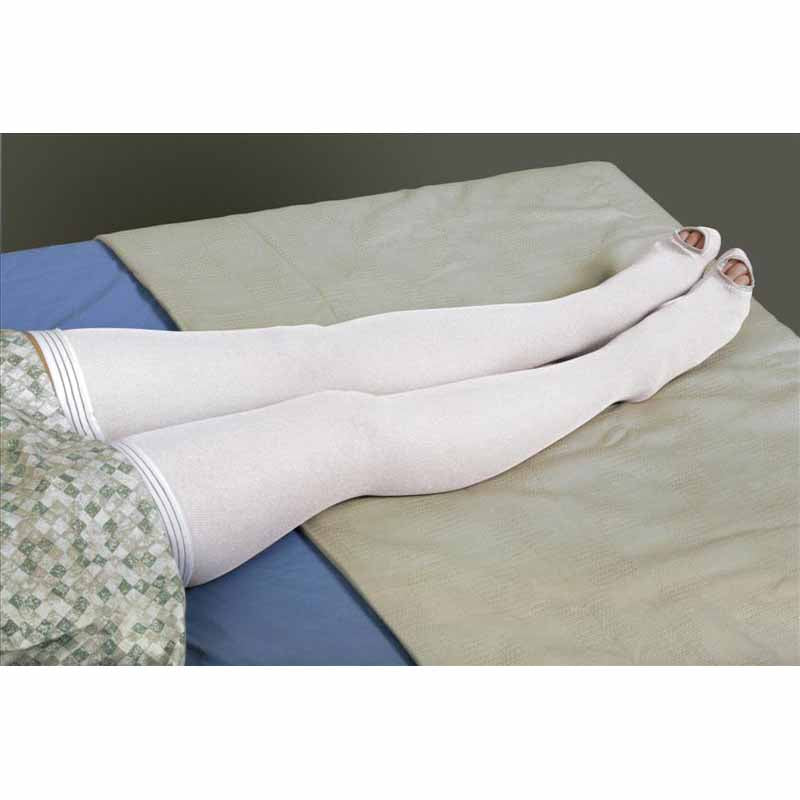 Medline EMS Thigh Length Anti-Embolism Stockings, White, Large (MDS160860)