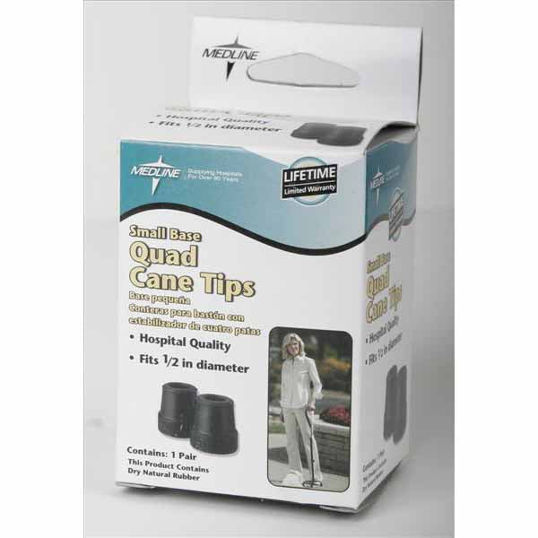 Medline Quad Cane Tips, Black (MDS86424W4)