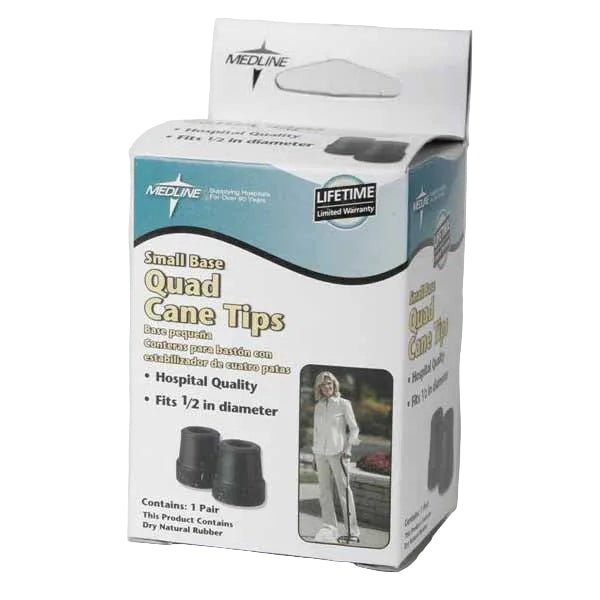 Medline Quad Cane Tips, Black (MDS86424W4)