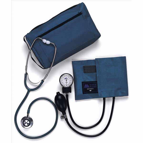 Medline Compli-Mates Dual Head Aneroid Sphygmomanometer Combination Kits, Royal Blue (MDS9119)