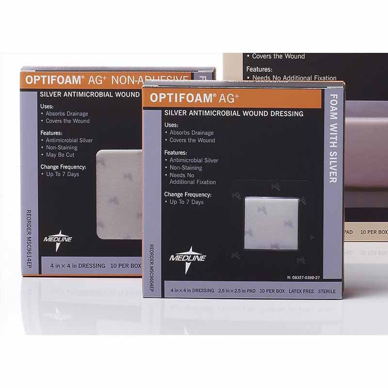 Medline Optifoam Antimicrobial Non-Adhesive Dressings (MSC9614EPZ)