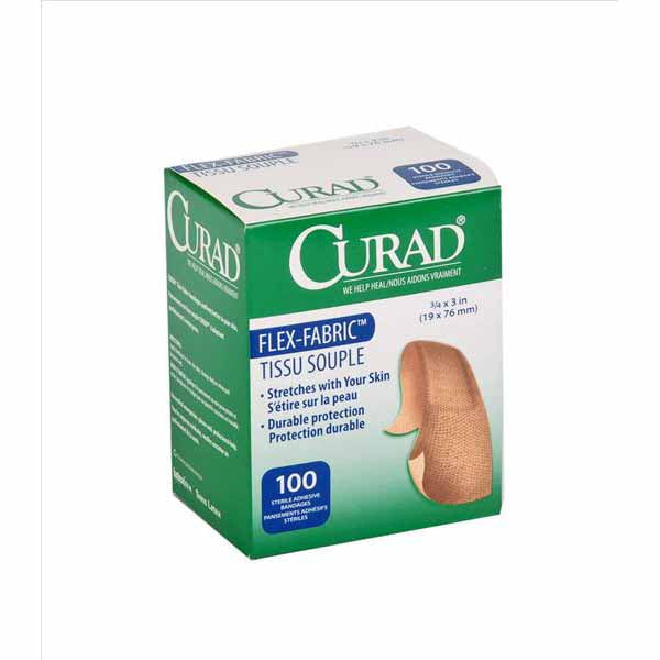 Medline Curad Fabric Adhesive Bandages, Natural (NON25650)