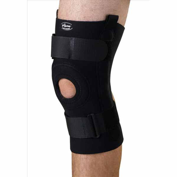 Medline U-Shaped Hinged Knee Supports, Black, X-Large (ORT23220XL)