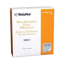ReliaMed Foam Dressing with Film Backing, Sterile, 4" x 4"