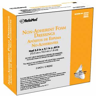 ReliaMed Foam Heel Dressing, Sterile, 5-2-7" x 4-1-10" x 5-8"