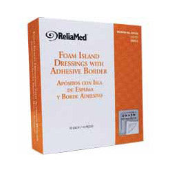 ReliaMed Foam Island Dressing with Adhesive Border, Sterile, 5" x 5"