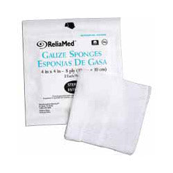 ReliaMed Gauze Dressing-Sponge 4" x 4", 8 Ply, Sterile 2's