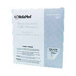 ReliaMed Silver Alginate-CMC Dressings,, 6" x 6" Pads, Sterile