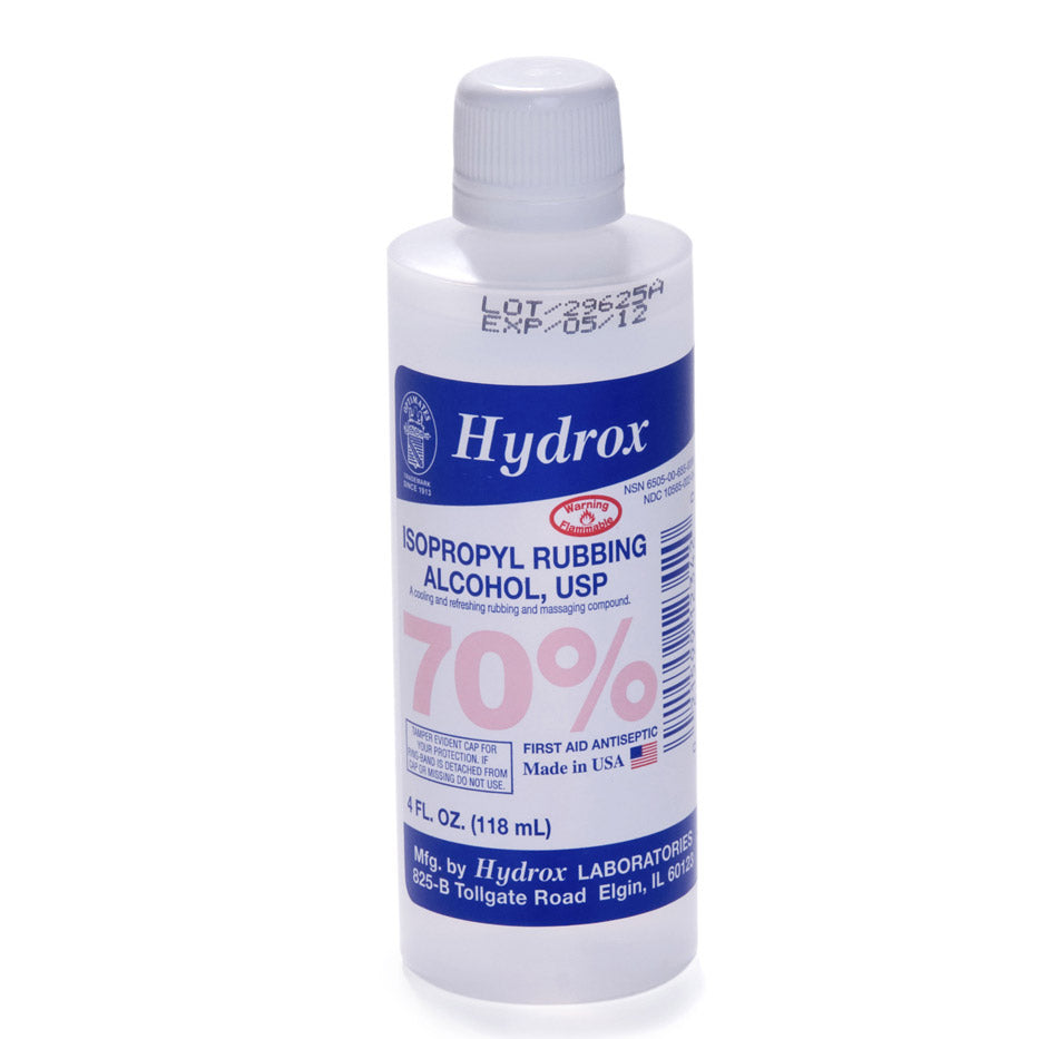 Alcohol Rubbing 70%-Isopropyl 4 oz Bottles