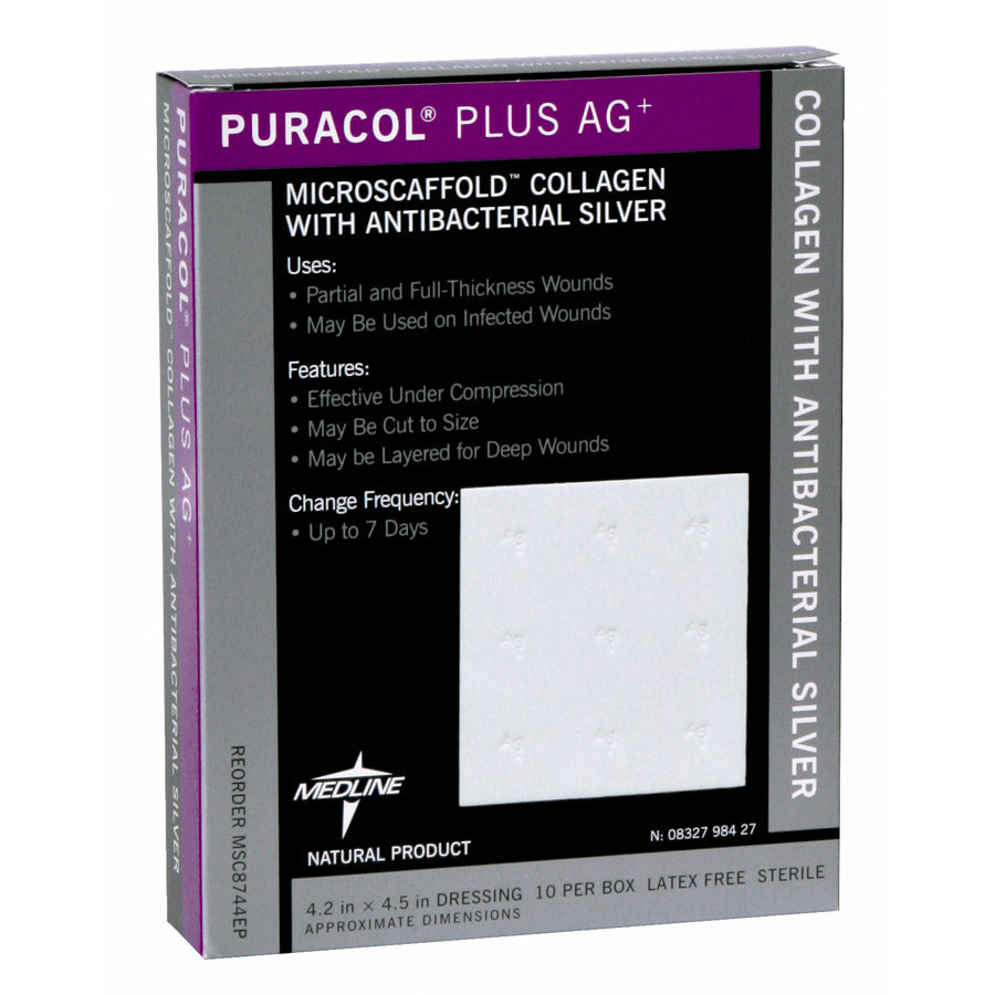 Puracol Plus AG+ Collagen Wound Dressings with Silver 2" x 2"