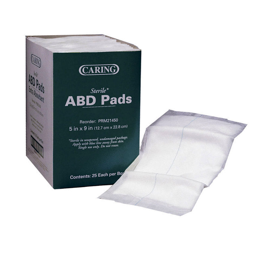 Pad Abdominal Caring 5X9 No sterile Latex free