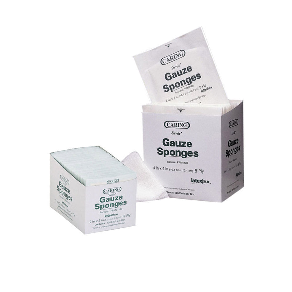 Gauze Sponge 2X2 8Ply Sterile Latex free 2-Pk