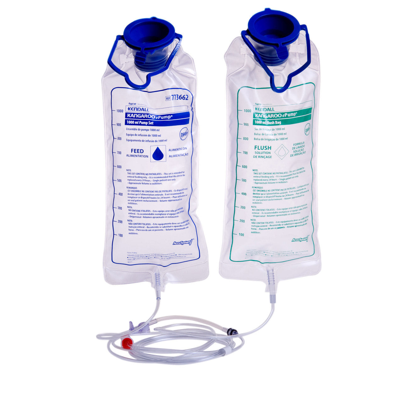Kangaroo™ ePump Feed Set with Flush Set 1000mL, Non-Sterile, DEHP-Free
