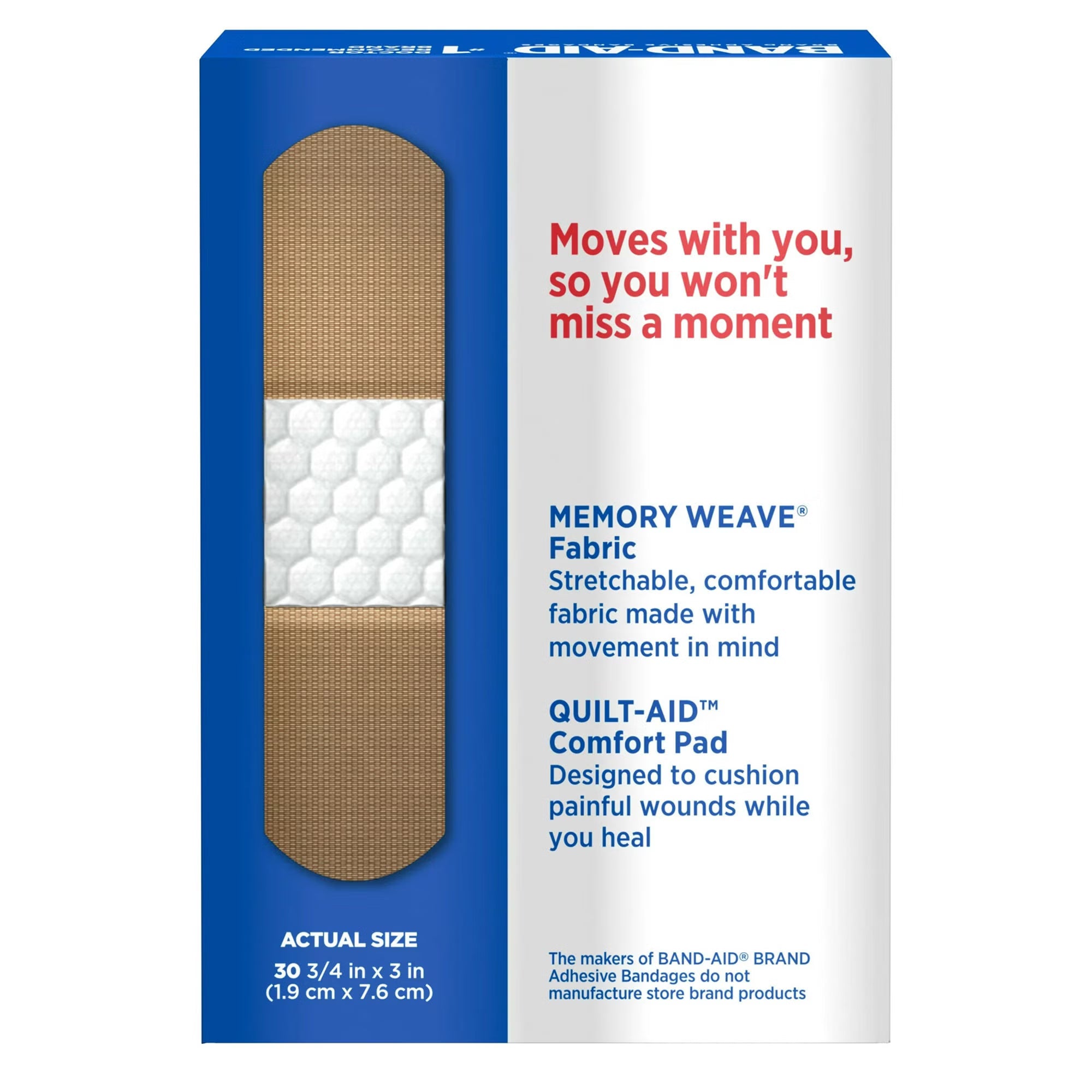 Bandaid 3-4" X 3", Flex Fabric, Sterile