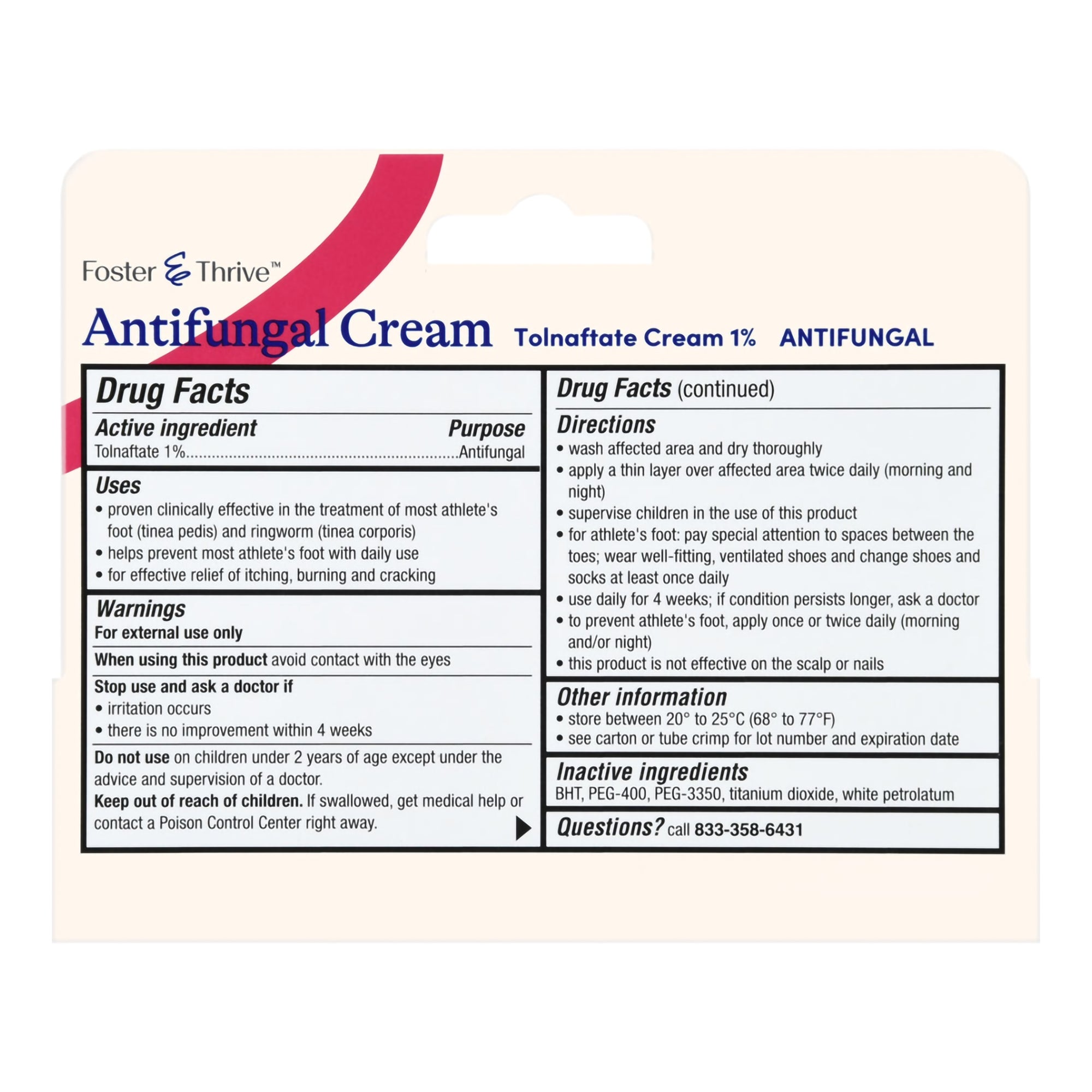 Cream Antifungal Tolnaftate 1%, 0.5 oz