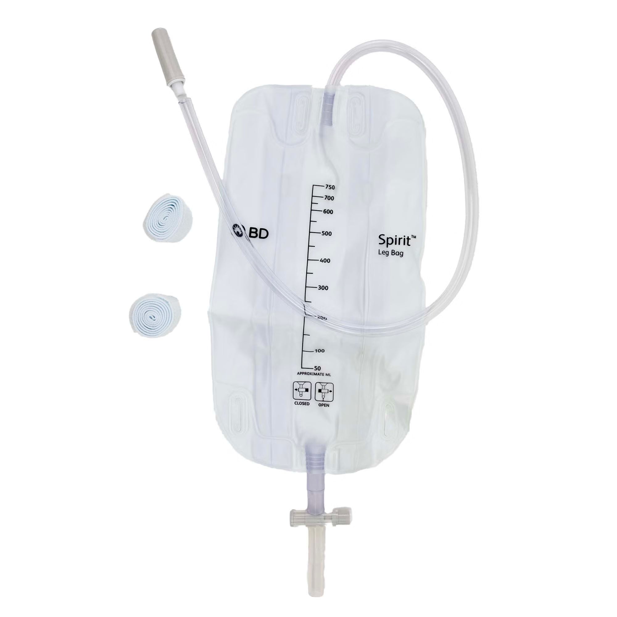 Urinary Leg Bag Spirit™ T-tap Drainage Valve with Leg Straps Sterile
