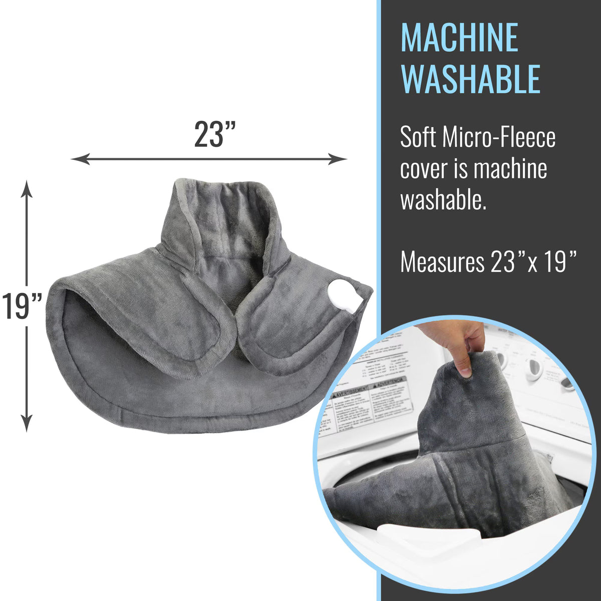Neck and Shoulder Heating Pad, Large Plush Micro-Fleece