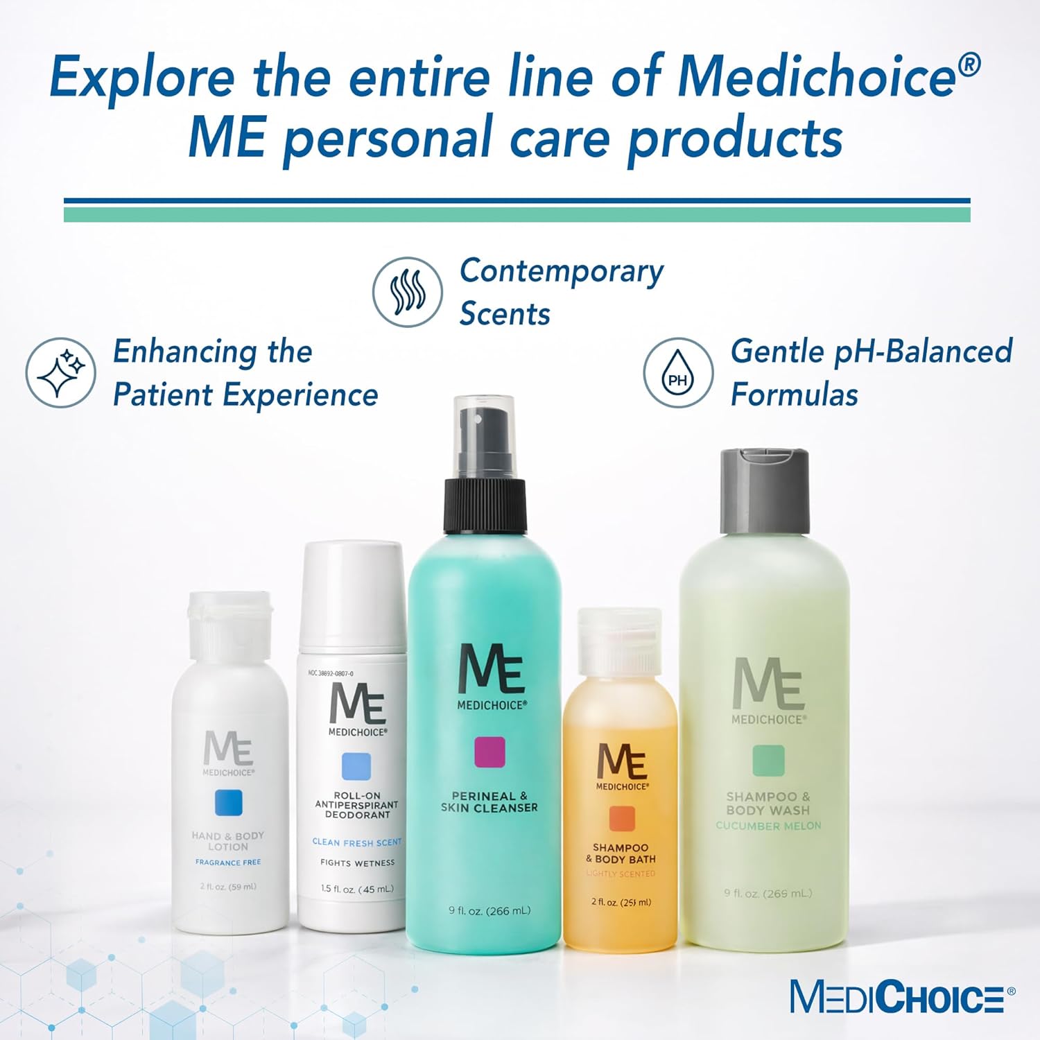 MediChoice No-Rinse Shampoo and Body Bath 8 oz (PC9080)- 2 Pack