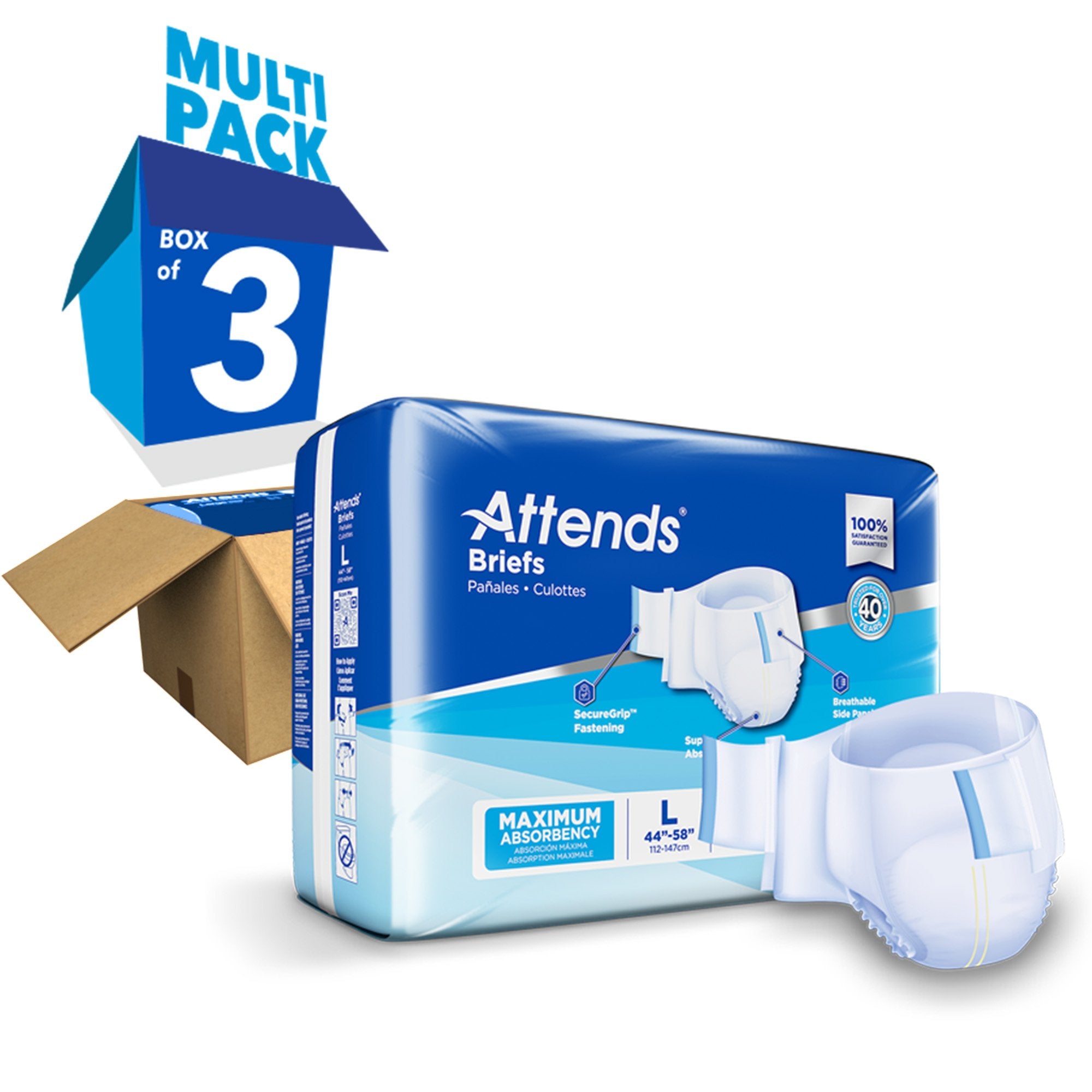 Attends® Extra Absorbent Breathable Briefs
