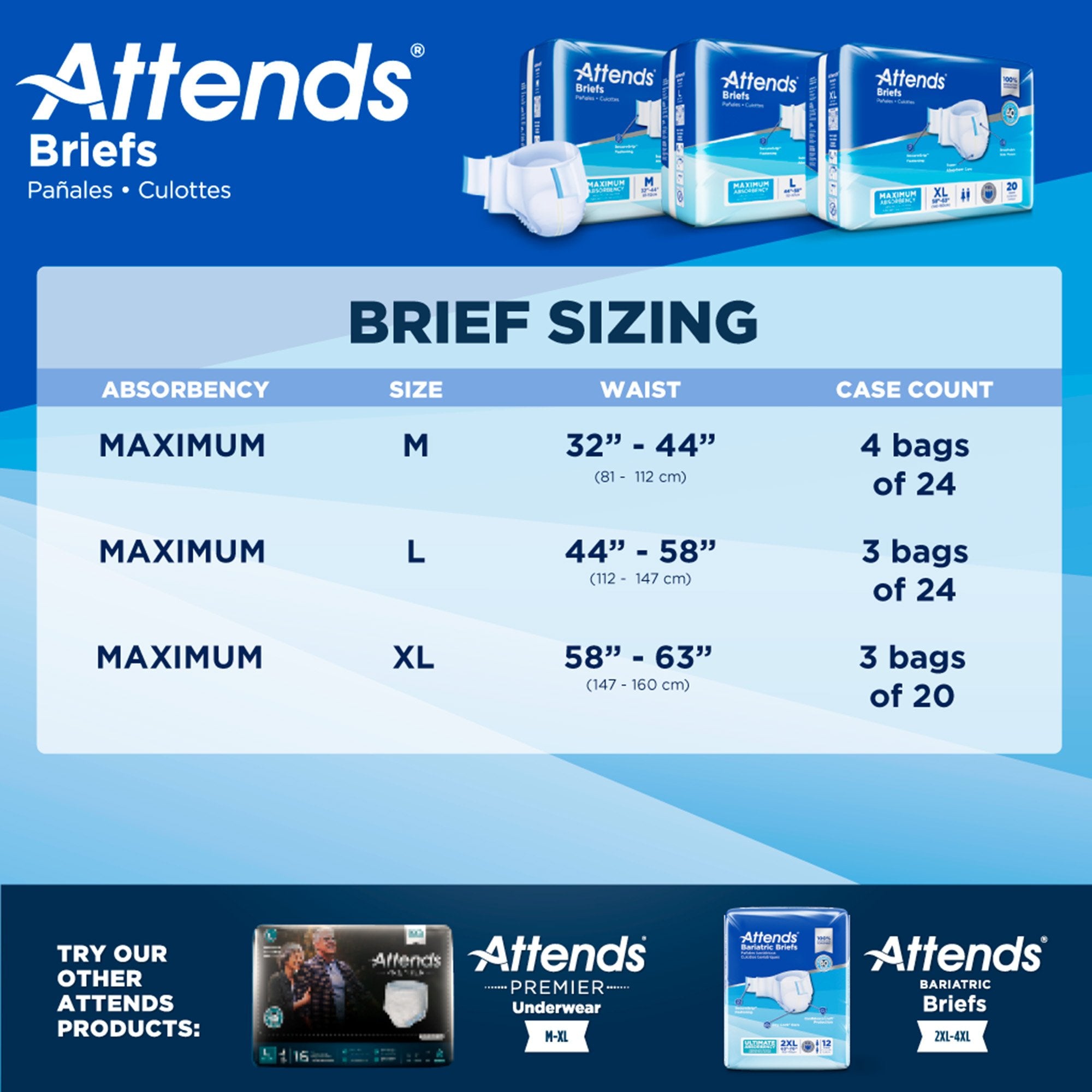 Attends® Extra Absorbent Breathable Briefs