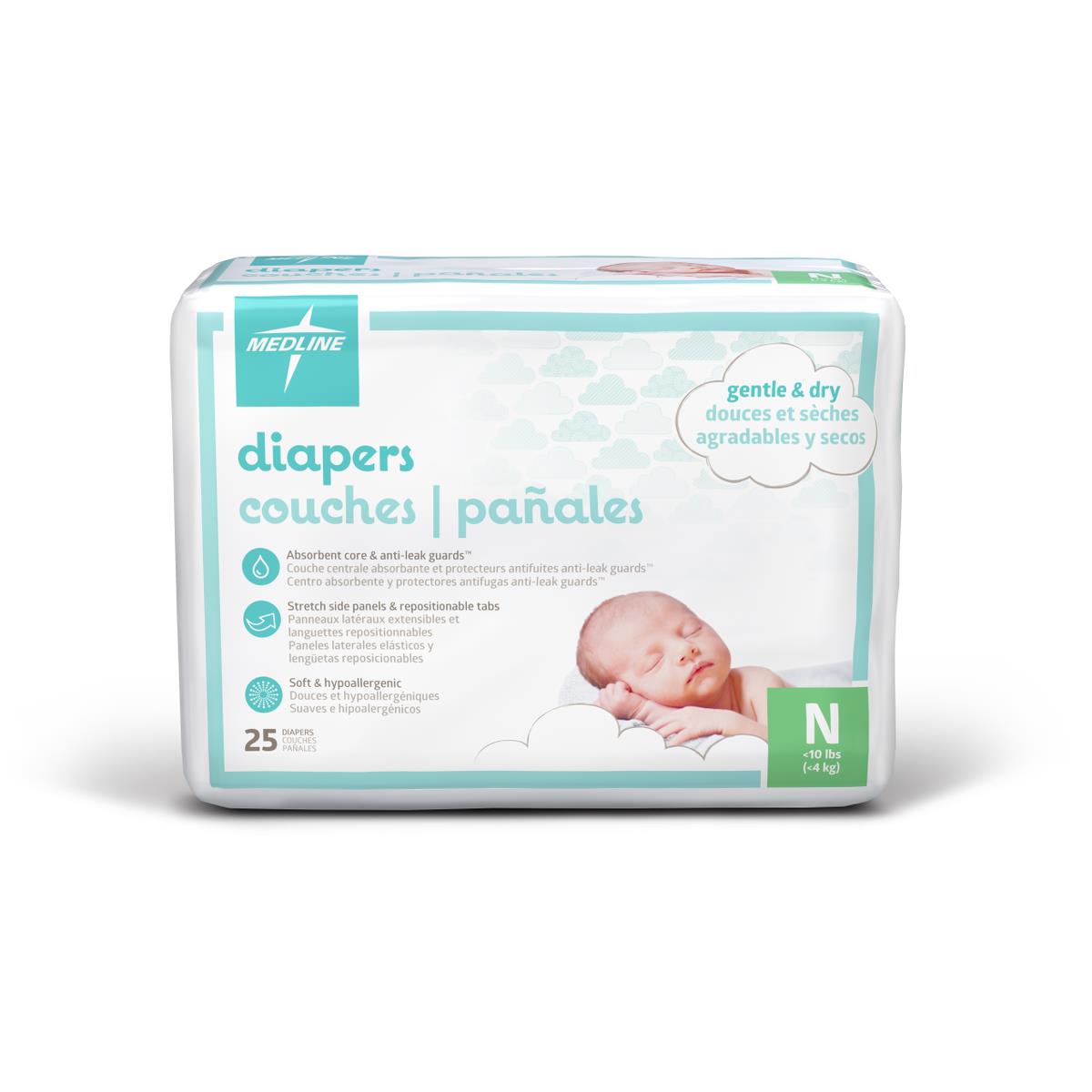 Medline Disposable Baby Diapers