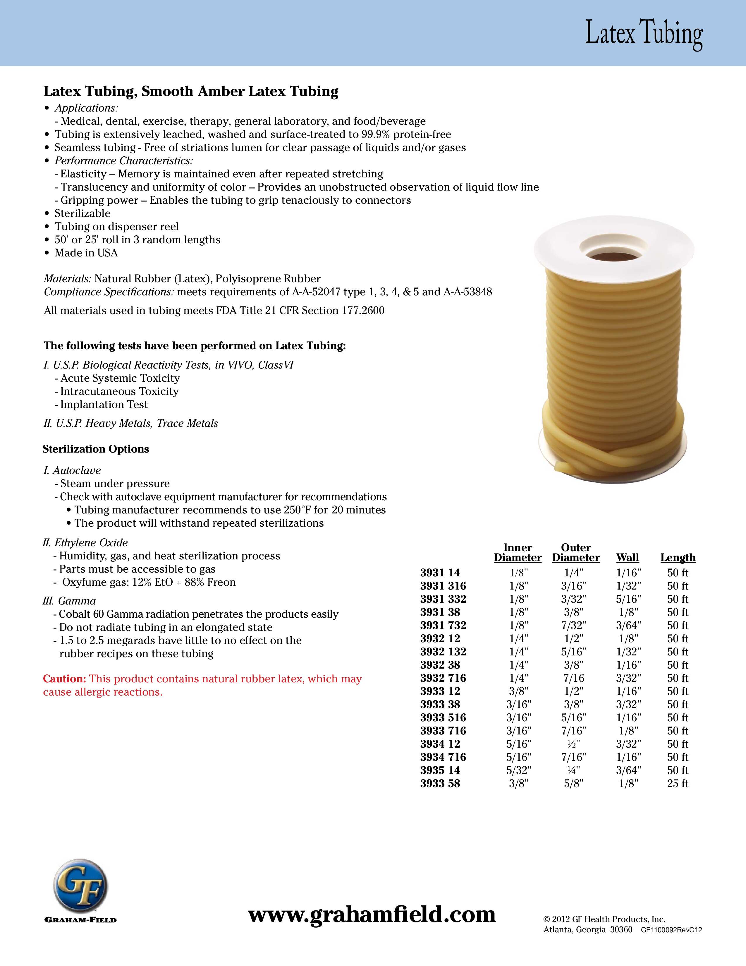 Latex Tubing, Smooth Amber Latex Tubing