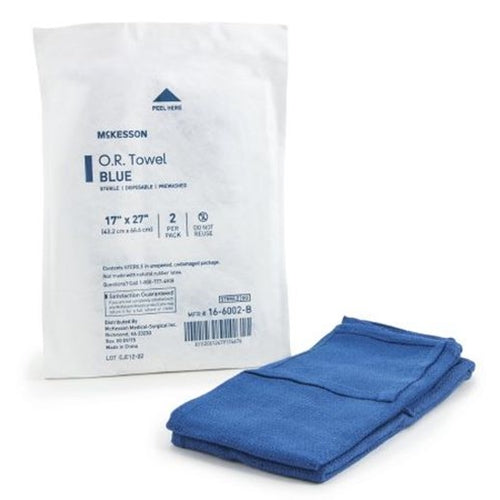 O.R. Towel 17 W X 27 L Inch Blue Sterile