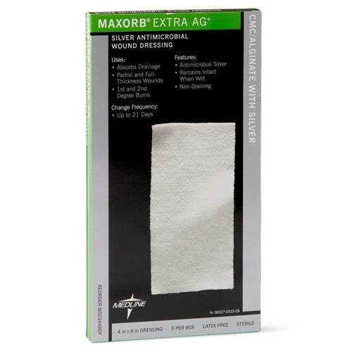 Maxorb® Extra Ag+ CMC - Alginate Dressings, 4" x 8"