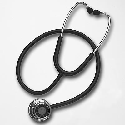 Nurse Stethoscope Black With Timepiece - 06-1654