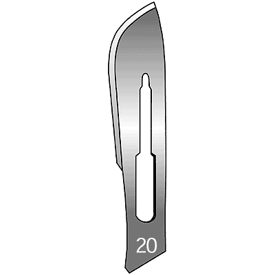 Disposable Stainless Steel Surgical Blades #20 - 06-3104