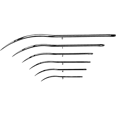 Veterinary Post Mortem Suture Needle 1-2 Curved #0 - 93-1901
