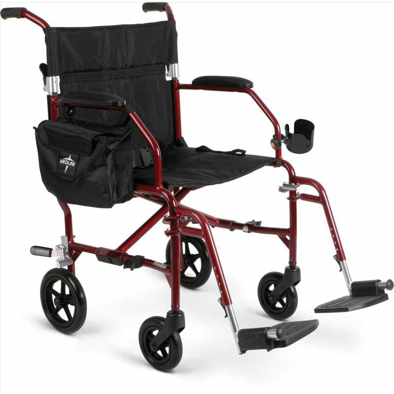 Medline Freedom 2 Transport Chairs, Red (MDS808200F2R)