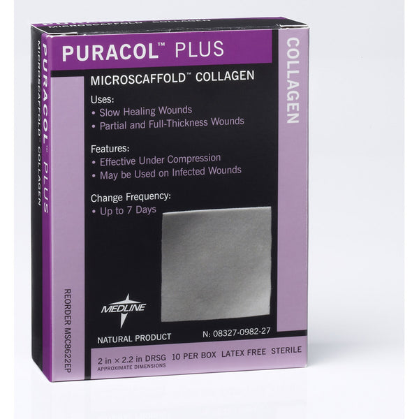 collagen with silver wound dressing Puracol Plus AG+ Dressings 2" x 2". 1/EACH Puracol Plus AG Collagen Antimicrobial